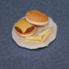 Dollhouse Miniature Cheeseburger Plate with Fries, 1/2